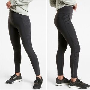 Athleta Delancey Moto Tight Leggings Black Size Small
